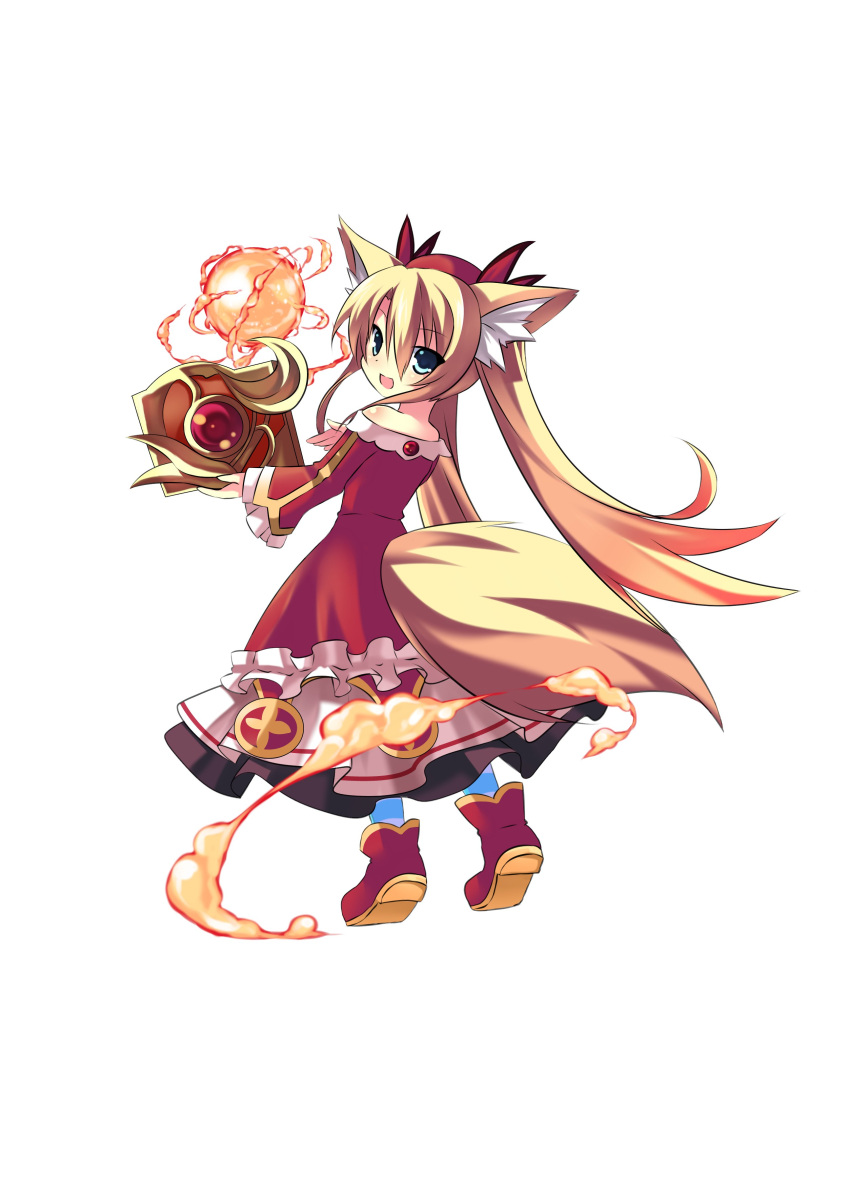 1girl, absurdres, animal_ears, bare_shoulders, black_skirt, blonde_hair, blue_eyes, blue_socks
