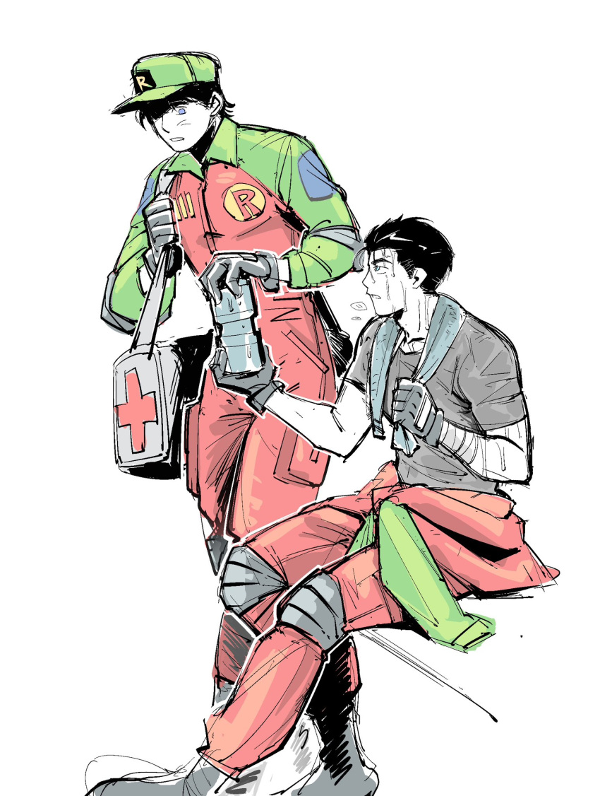 2boys, absolute_batman, absolute_dc, be123be_be, black_hair, dc_comics, dick_grayson_(absolute_dc), highres