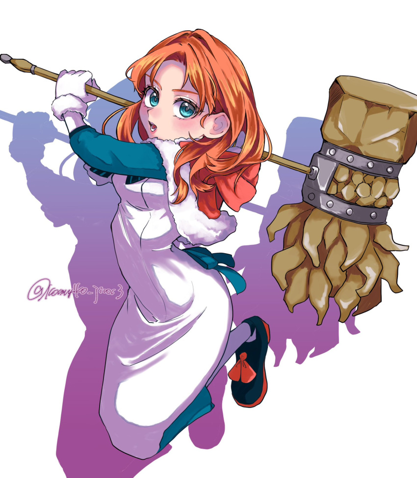 1girl, annette_fantine_dominic, annette_fantine_dominic_(timeskip), aqua_eyes, artist_name, capelet, commentary_request, dress
