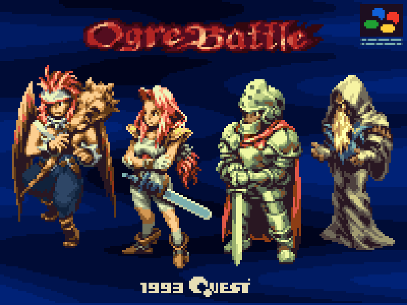 1girl, 3boys, armor, beard, black_cloak, blue_background, canopus_wolph, cape