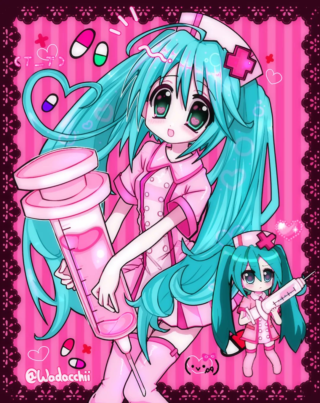 1girl, 2000s_(style), aguchi, ahoge, aqua_eyes, aqua_hair, border, buttons