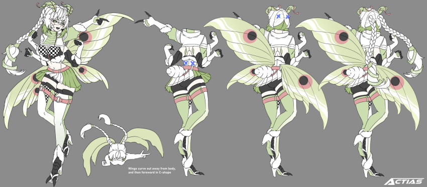 1girl, abdomen_tail, absurdres, antennae, arthropod_girl, bad_link, black_sclera, black_tongue