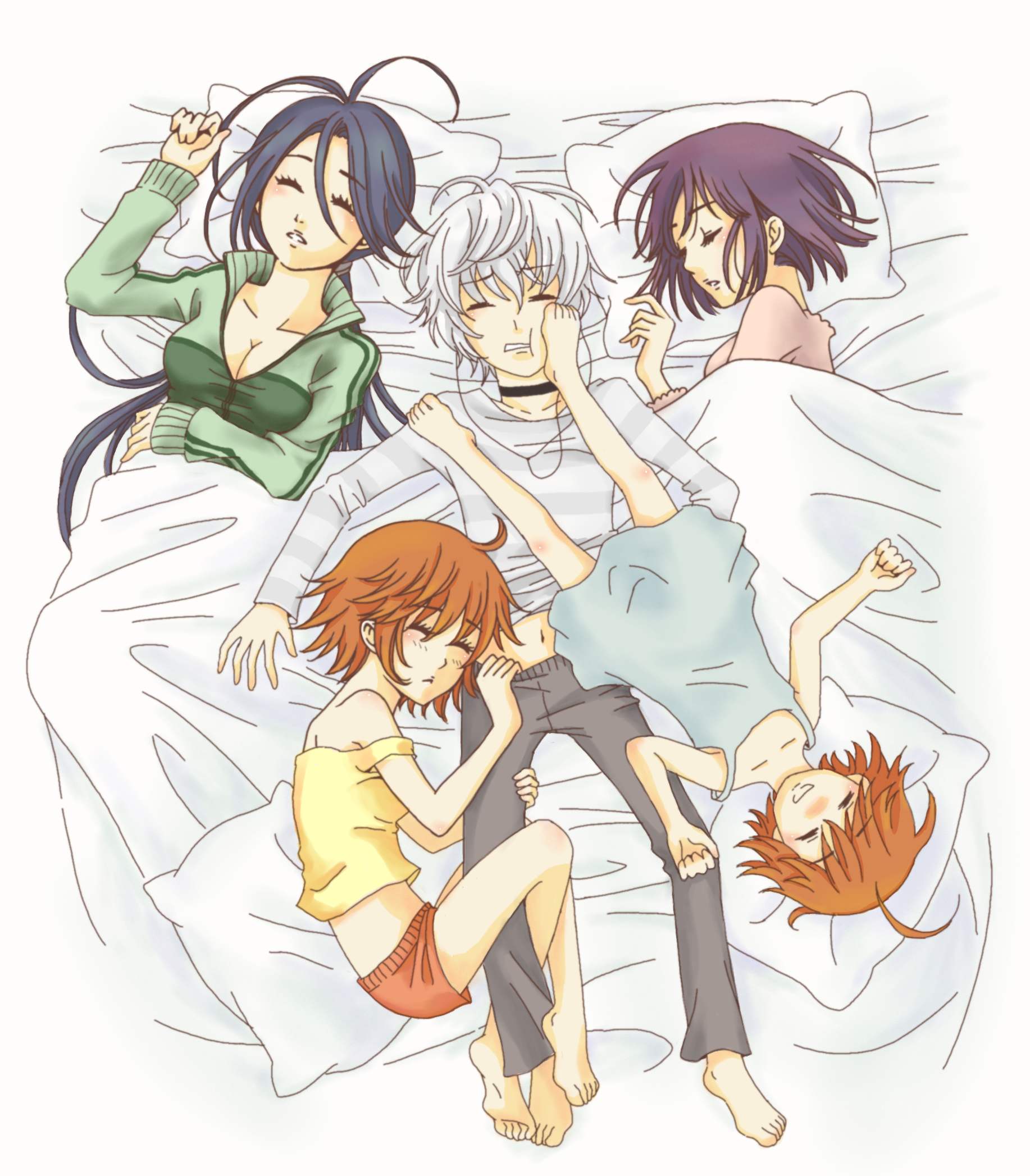 4girls, accelerator, harem, highres, last_order, misaka_worst, multiple_girls, rikudou_inuhiko