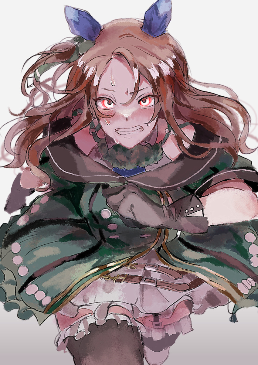 1girl, absurdres, animal_ears, bare_shoulders, black_gloves, black_thighhighs, blush, bow