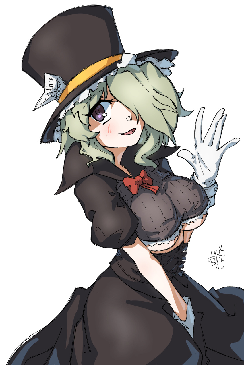 1girl, 7kitte, black_skirt, black_souls, black_souls_2, bow, breasts, commentary_request