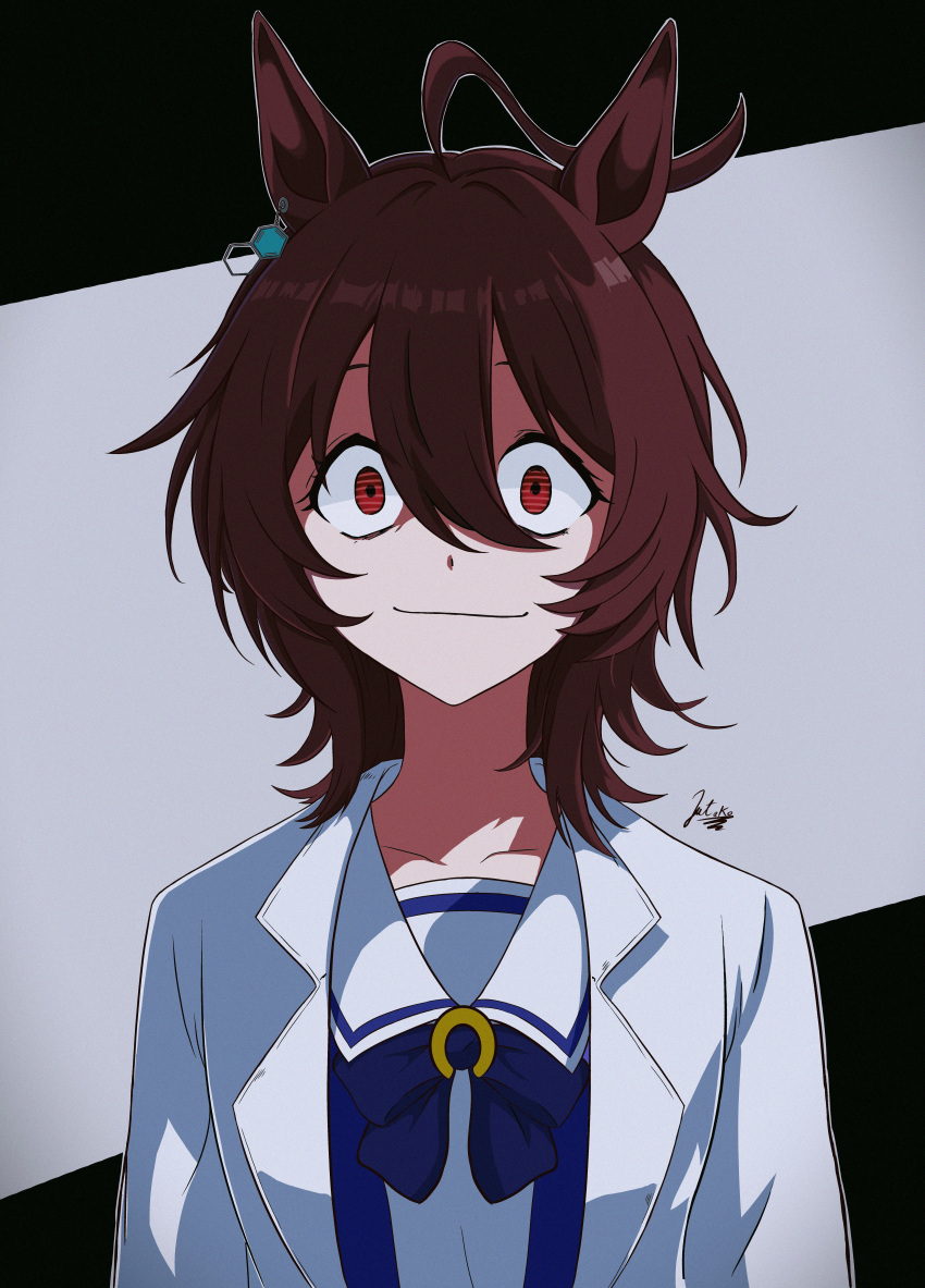 absurdres, agnes_tachyon_(umamusume), animal_ears, commentary, highres, horse_ears, horse_girl, jutako