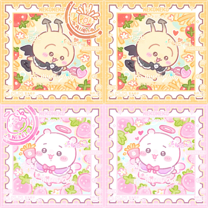 2others, angel, animal_ears, bai_gui_hua_zi, chibi, chibi_only, chibikemo, chiikawa