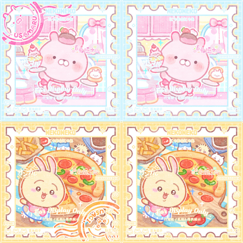 1boy, 4others, apron, bai_gui_hua_zi, character_name, chibi, chibi_only, chibikemo