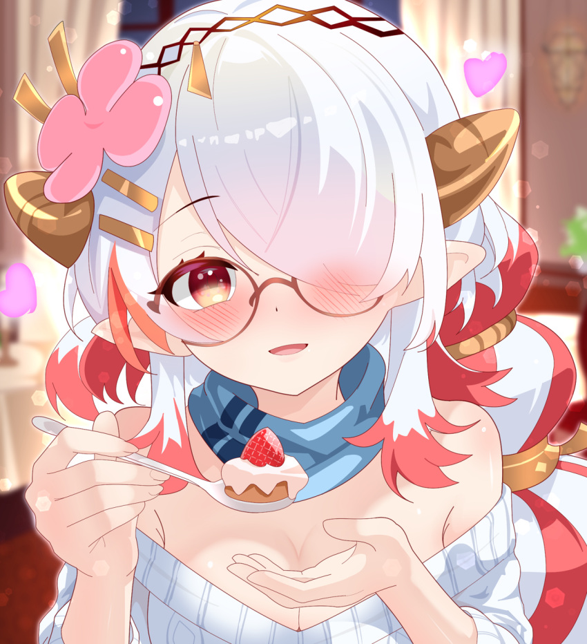 artist_request, blush, cake, cake_slice, commentary_request, duel_monster, flower, food
