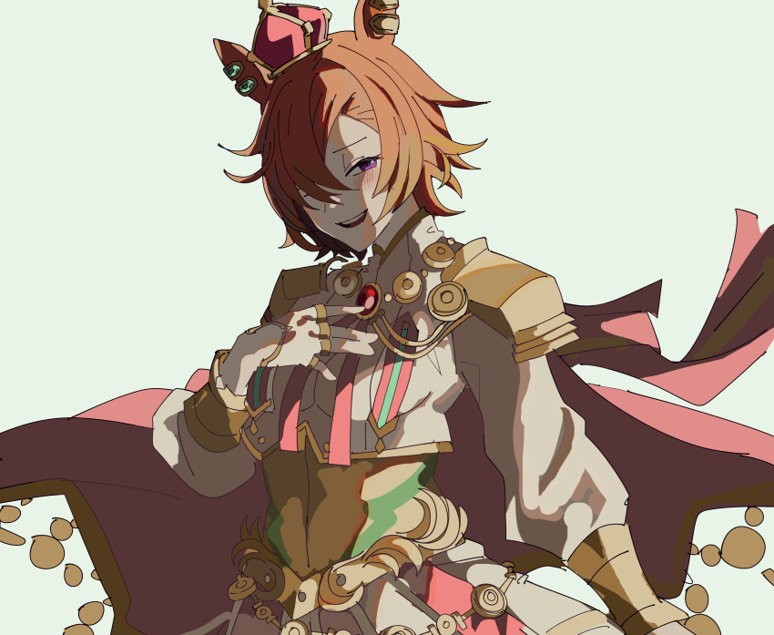 1girl, absurdres, animal_ears, armor, blush, breasts, cape, crown