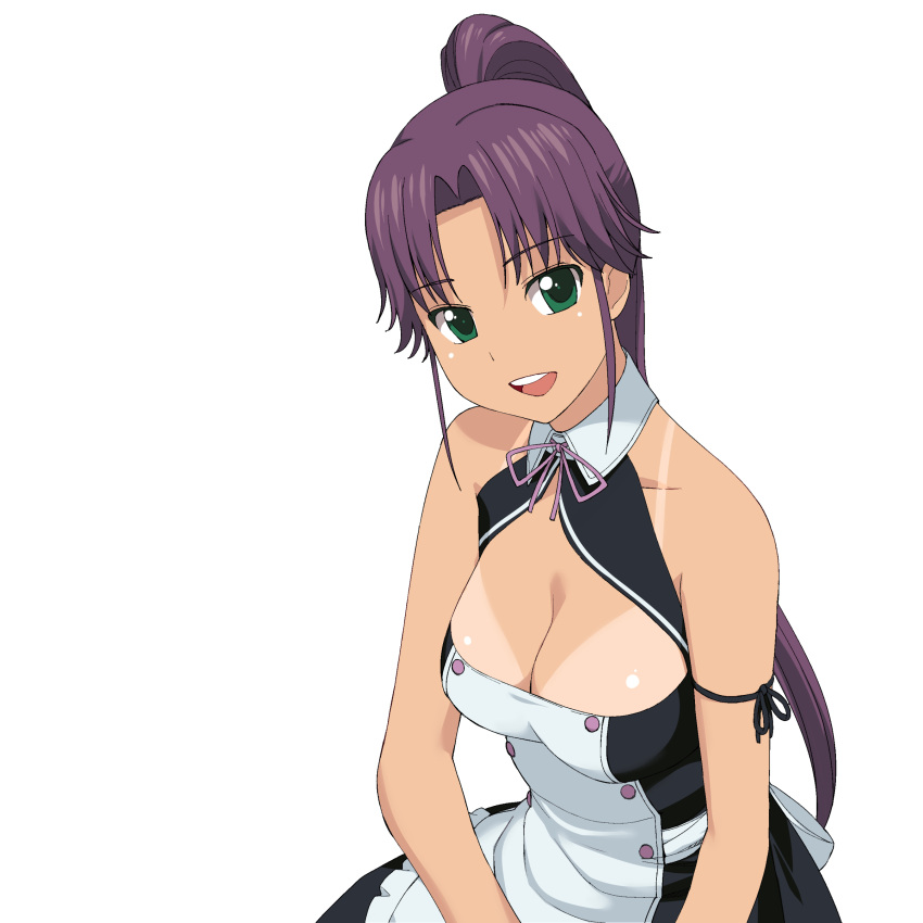 a1, absurdres, apron, arm_ribbon, asuka_(dream_c_club_zero), bare_shoulders, breasts, cleavage