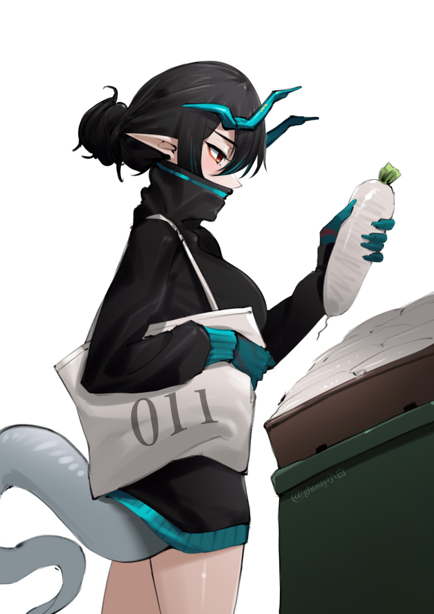 1girl, absurdres, alternate_costume, alternate_hairstyle, aqua_hair, aqua_horns, aqua_streaks, arknights