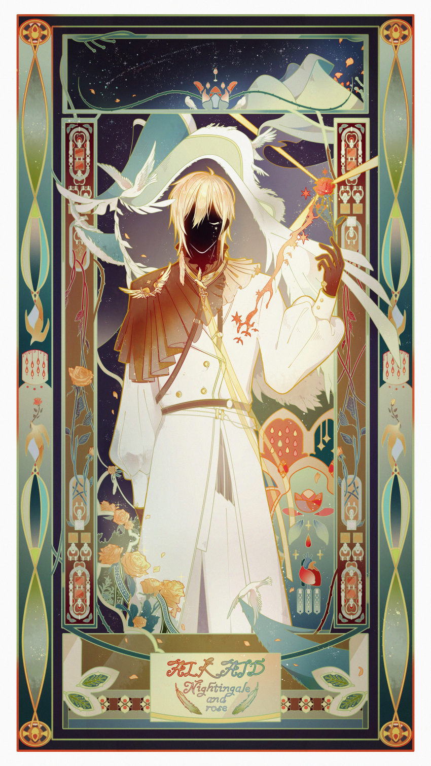 1boy, absurdres, alkaid_mcgrath, alkaid_mcgrath_(book_of_tales), alternate_body_fluid, beiji_dahai_mi, belt, bird