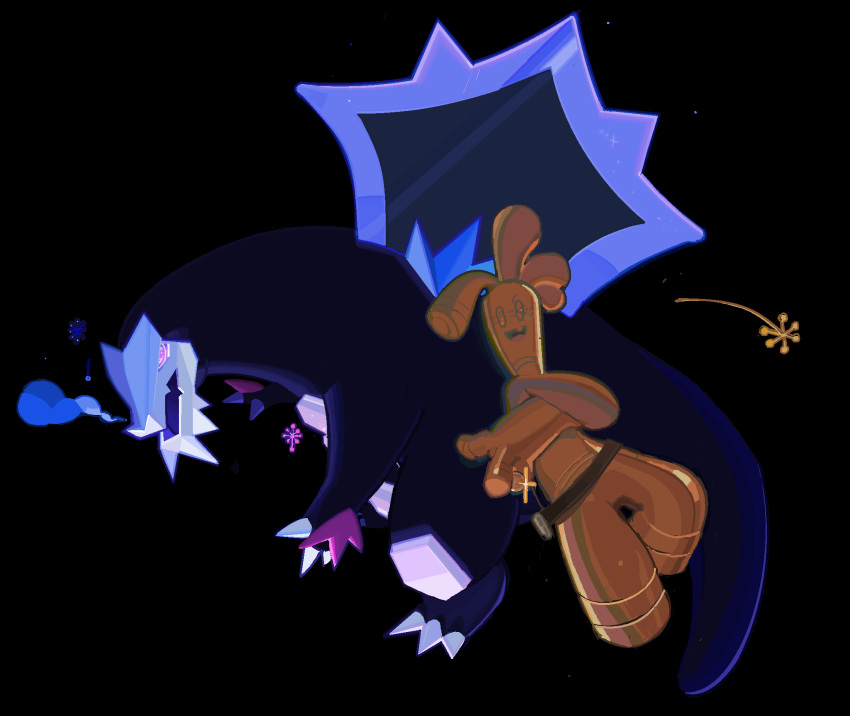 baxcalibur, black_background, dragon, gholdengo, highres, momopatchi, no_humans, pokemon