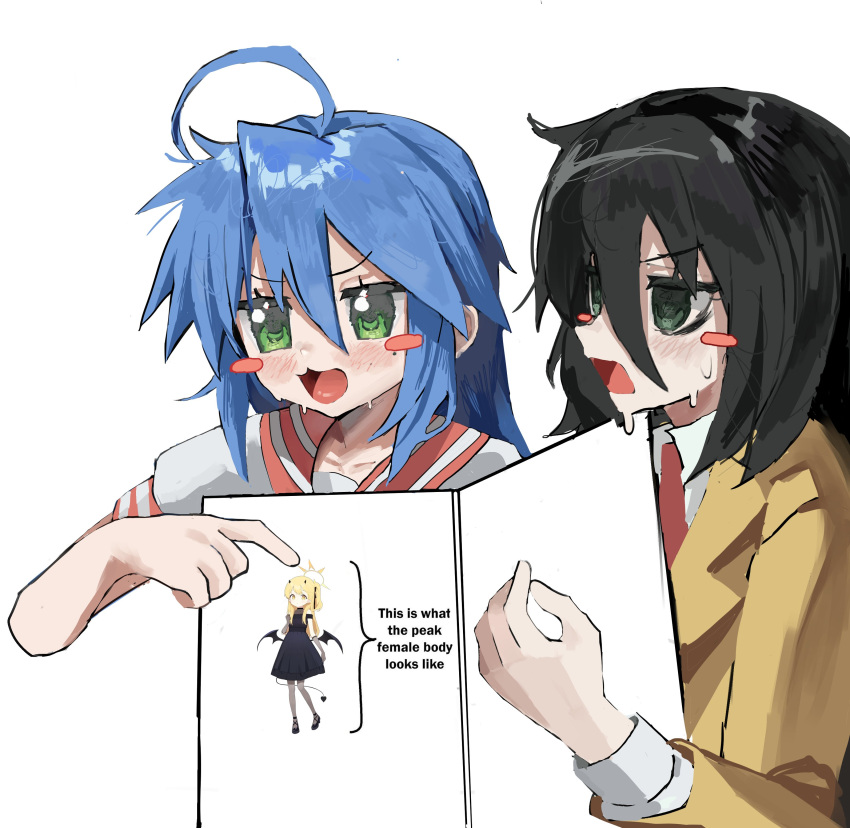 2girls, :3, absurdres, ahoge, balcony, blue_archive, blue_hair, blush_stickers