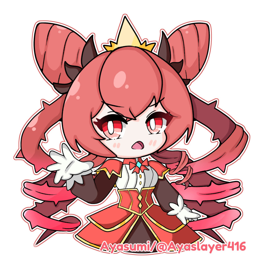 absurdres, ayasumi_(ayaslayer416), corset, crown, dominus_purge, double_bun, drill_hair, duel_monster