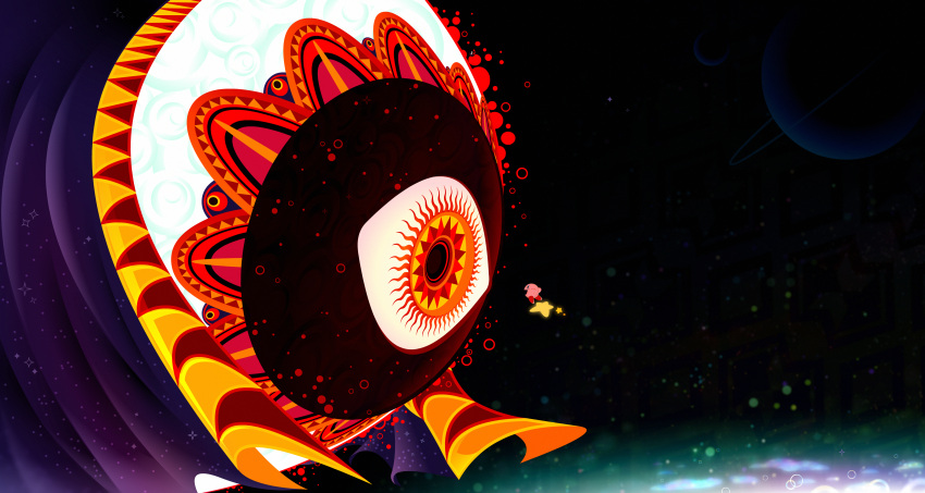 2boys, absurdres, alien, cape, dark_matter_(kirby), eldritch_abomination, highres, kirby