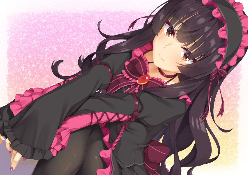 1boy, 8kumagawa_(log), absurdres, alternate_costume, back_bow, black_dress, black_hair, black_pantyhose