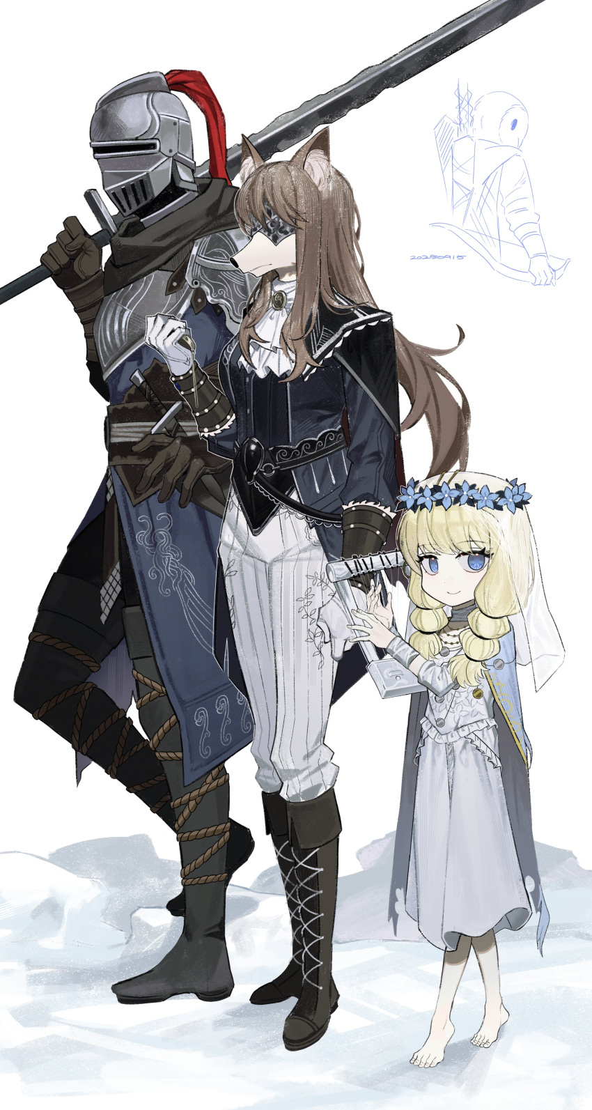 absurdres, animal_ears, asdf1211950, black_souls, black_souls_2, blonde_hair, blue_eyes, boots