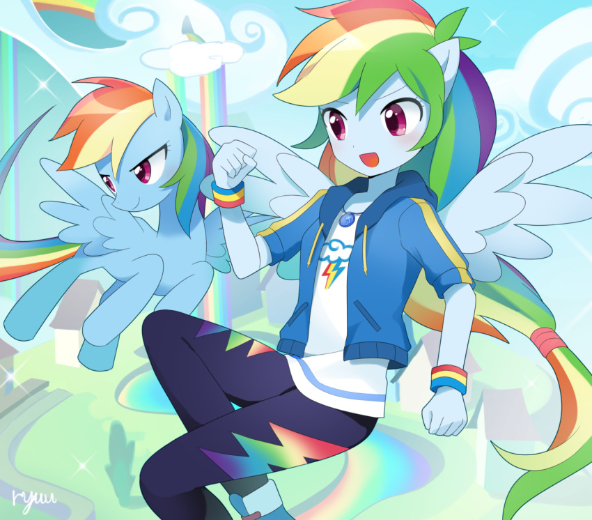 1girl, :d, animal_ears, animification, antenna_hair, black_leggings, blue_jacket, blue_shoes