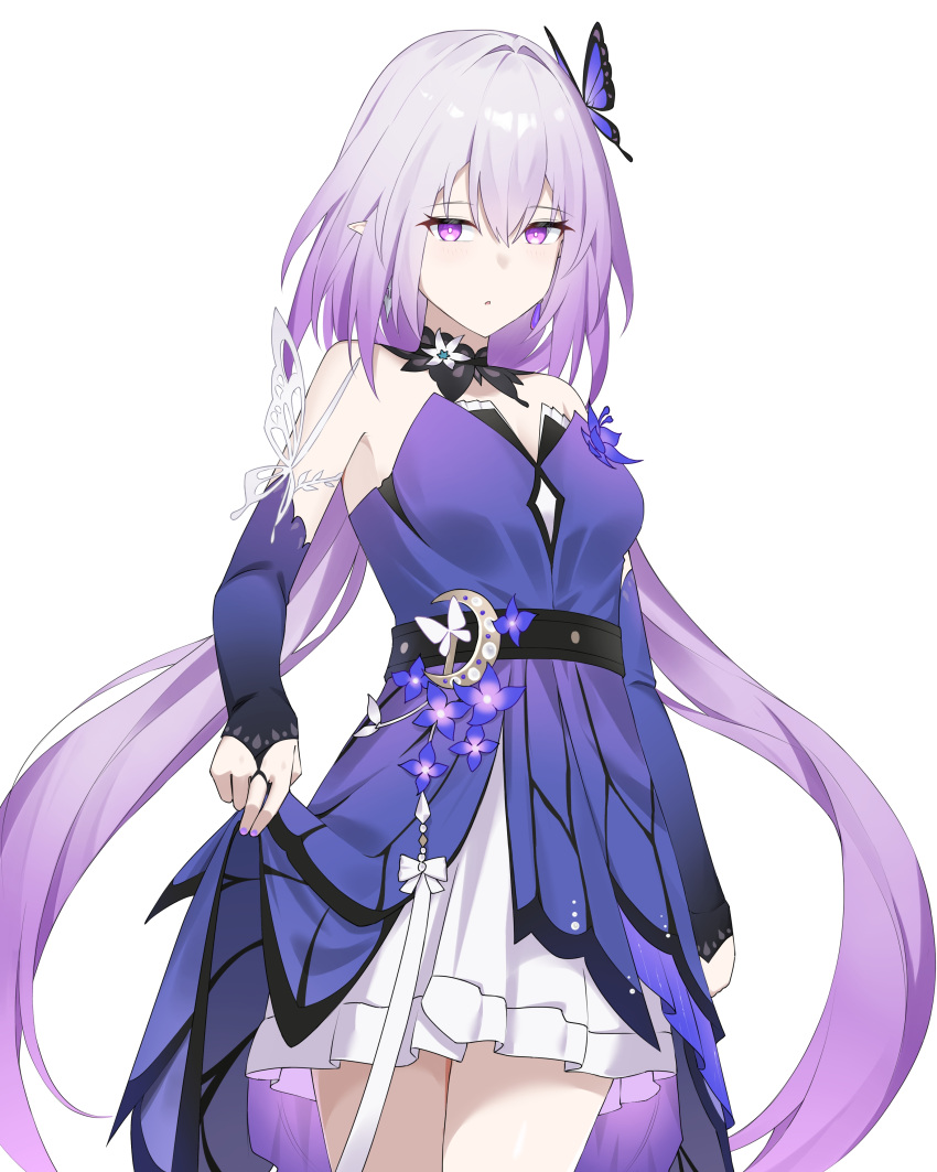 1girl, absurdres, breasts, bright_pupils, butterfly_hair_ornament, castorice_(gossamer_flutter)_(honkai:_star_rail), castorice_(honkai:_star_rail), commentary