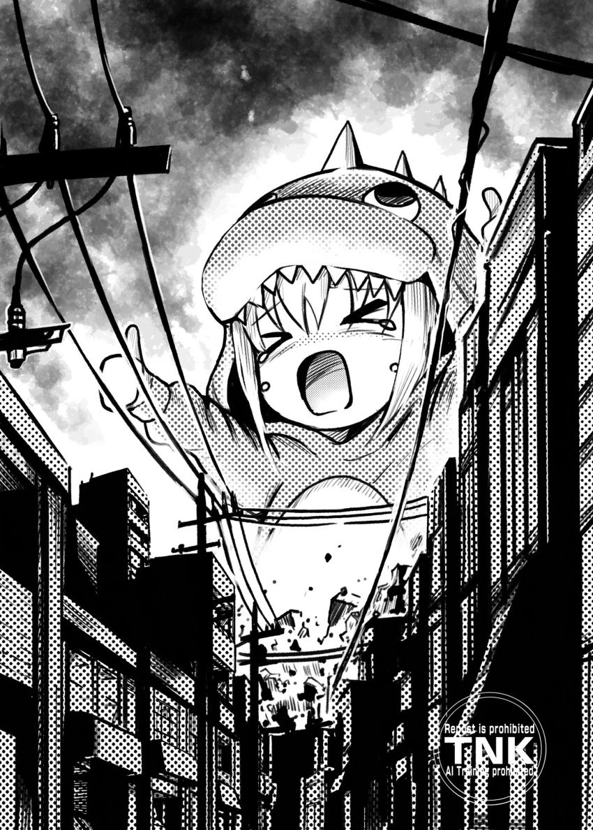 >_<, 1girl, bocchi_the_rock!, closed_eyes, clouds, cloudy_sky, commentary_request, crying