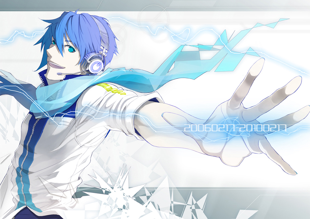 asacom, blue_eyes, blue_hair, headphones, headset, kaito, komaki_(gigu), male
