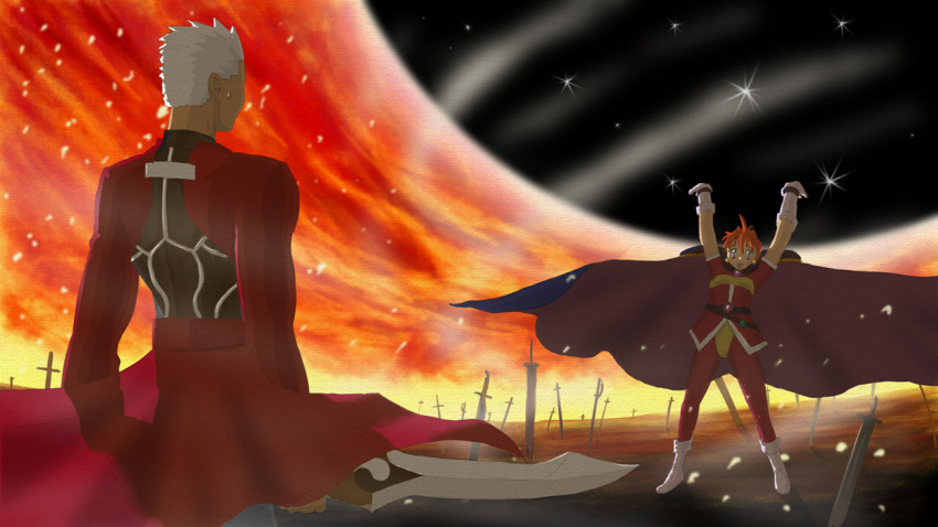 archer, crossover, fate/stay_night, fate_(series), giga_slave, lina_inverse, slayers, sword