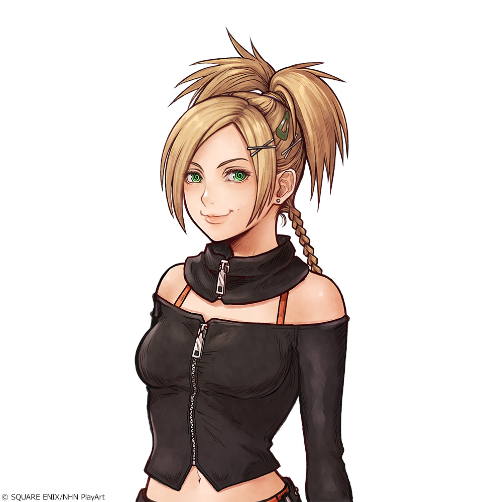 1girl, blonde_hair, braid, commentary_request, copyright_notice, detached_collar, dissidia_duellum_final_fantasy, dissidia_final_fantasy