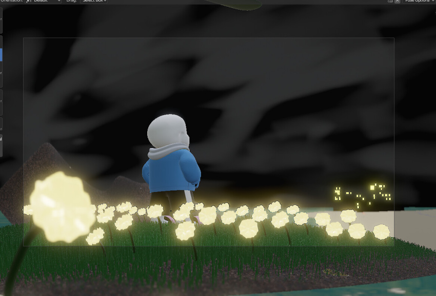 1boy, 2023, 3d, art_program_in_frame, back, black_shorts, blender_(medium), blue_jacket