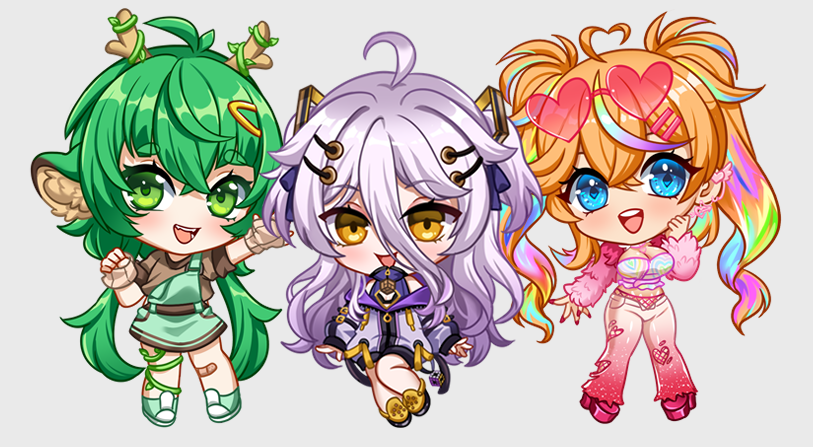 3girls, ahoge, animal_ears, antlers, arielle_(vtuber), bandaid, bandaid_on_knee, bandaid_on_leg