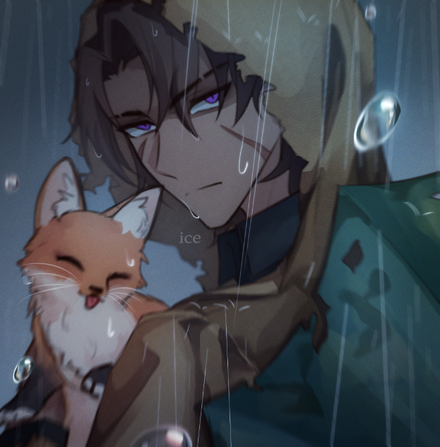 1boy, black_shirt, brown_hair, brown_raincoat, closed_mouth, collared_shirt, commentary, e.g.o_(project_moon)