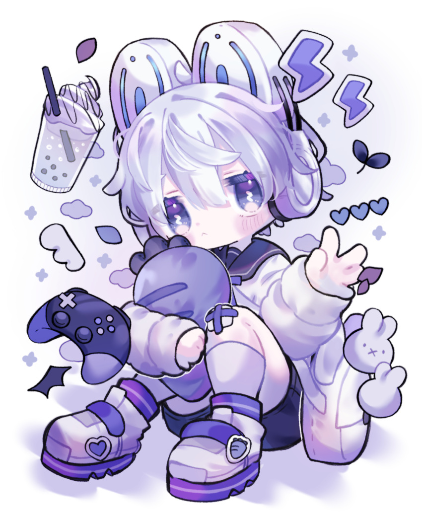 1boy, abstract_background, absurdres, bag, bare_legs, blue_eyes, blush, bright_pupils