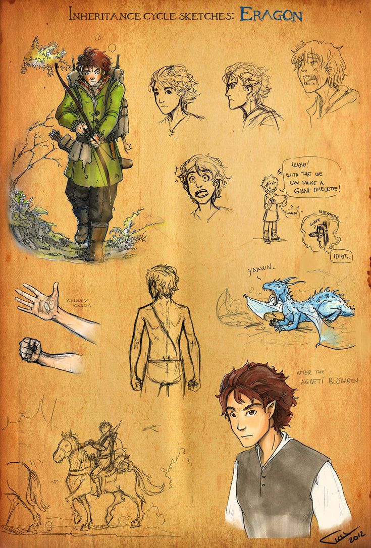 1boy, 1girl, 2others, arrow_(symbol), arya_(eragon), backpack, bag, boots