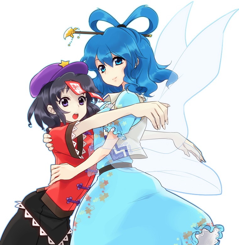 beret, black_hair, blue_eyes, blue_hair, chinese_clothes, hair_ornament, hair_rings, hair_stick
