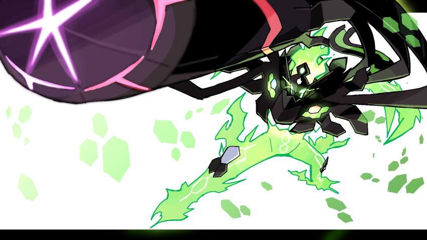 3600gt, commentary_request, glowing, glowing_eyes, highres, mega_pokemon, mega_zygarde, pokemon