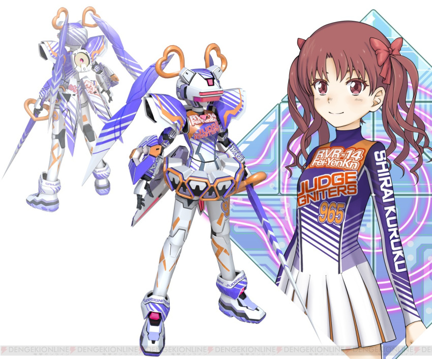 1girl, 3d, assault_visor, boots, bow, brown_eyes, brown_hair, character_name