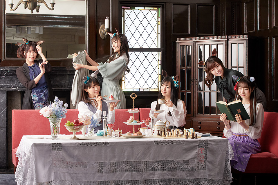 6+girls, aizawa_saya, animal_ears, book, chess_piece, chessboard, cosplay, cosplay_photo