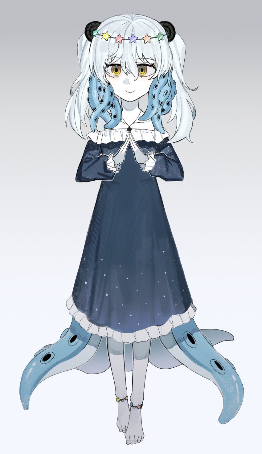 1girl, absurdres, anklet, asdf1211950, barefoot, black_souls, black_souls_2, closed_mouth