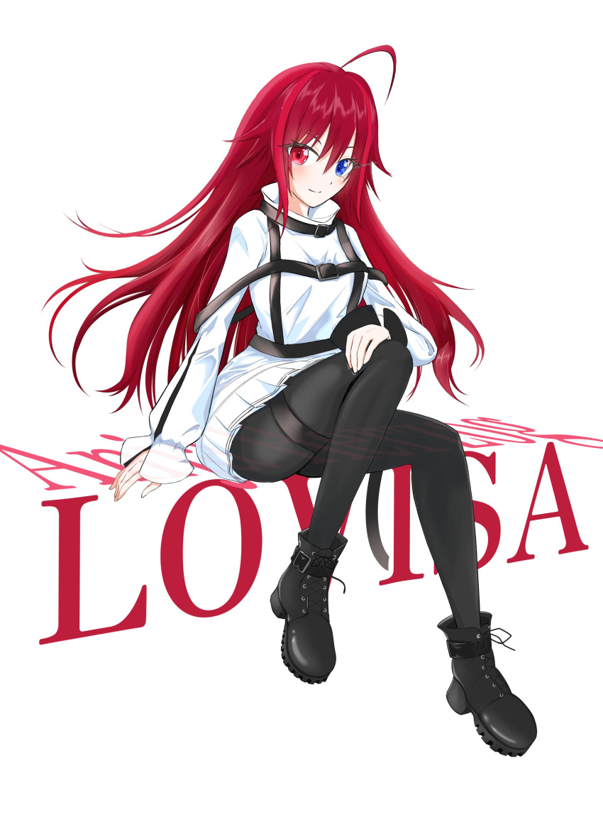 1girl, ???_(assault_lily), absurdres, ahoge, akamura_saki_(saki_akamura), ankle_boots, arm_at_side, assault_lily
