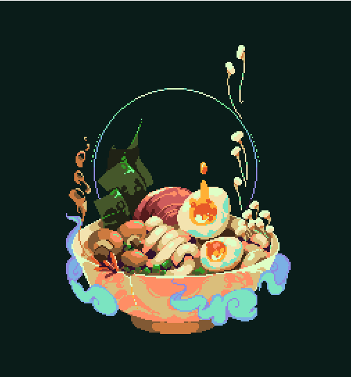 bowl, clarissa_(clarigaricus), commentary, egg_(food), food, food_focus, green_background, hue_shifting