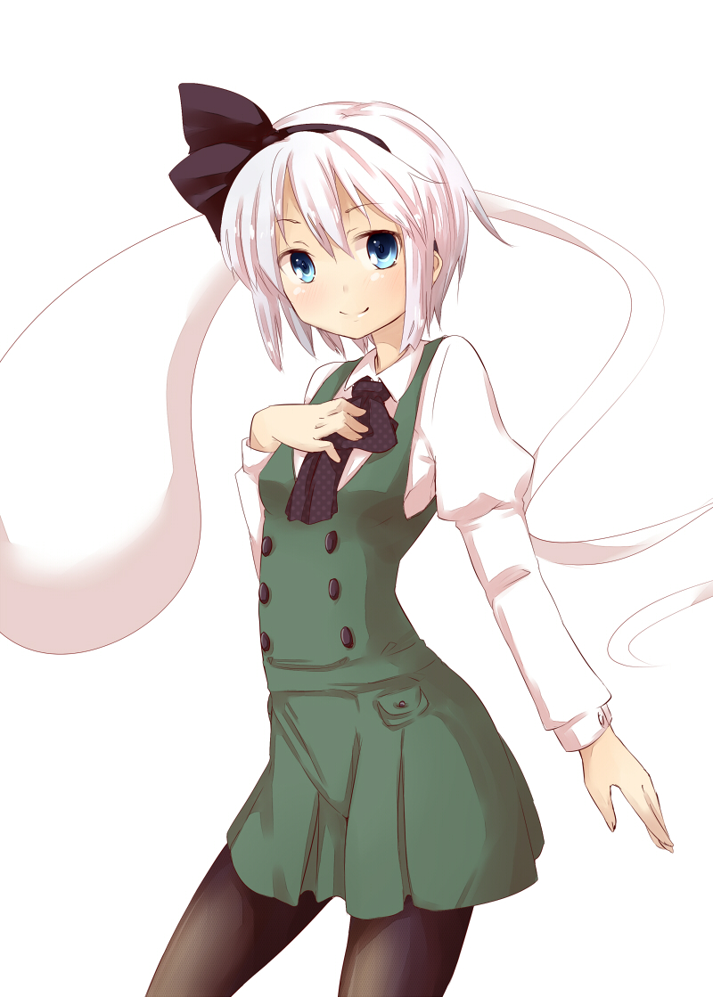 blue_eyes, hair_bow, katanakko_daisuki, konpaku_youmu, konpaku_youmu_(ghost), pantyhose, shimamura_youmu, touhou