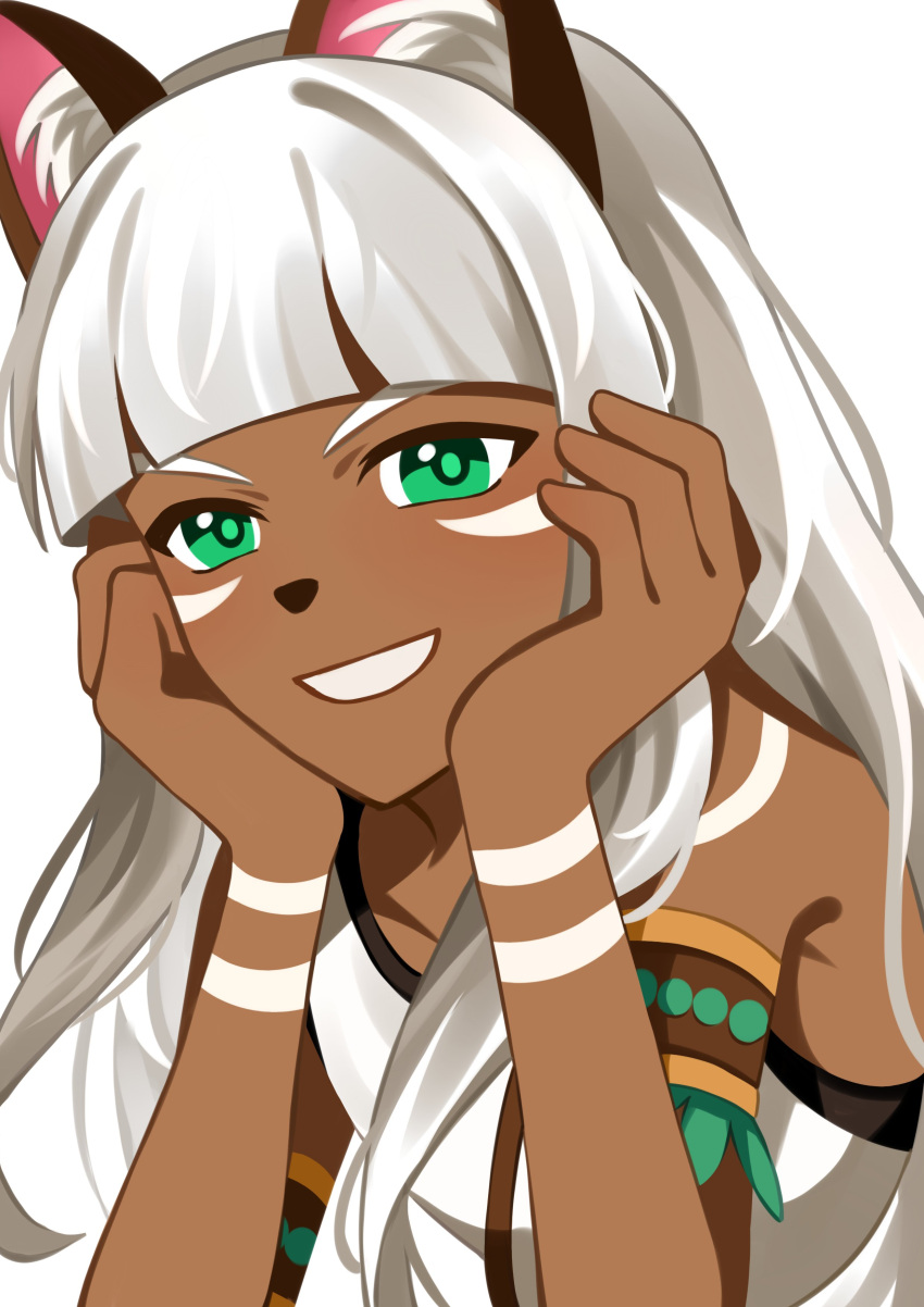 1girl, absurdres, animal_ear_fluff, animal_ears, animal_nose, body_markings, cat_ears, commentary