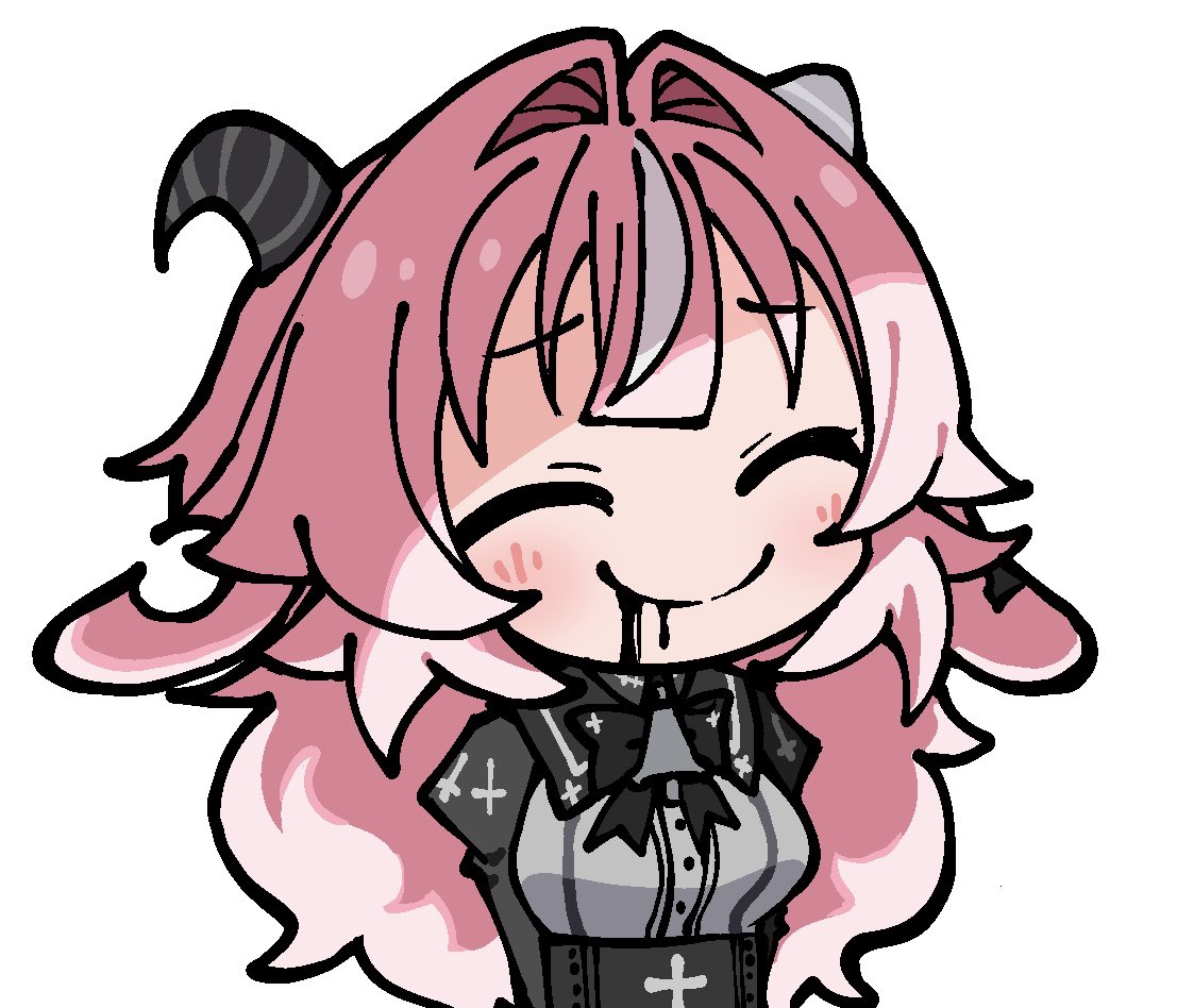 1girl, animal_ears, arms_behind_back, asymmetrical_horns, bell, black_bow, black_bowtie, black_horns