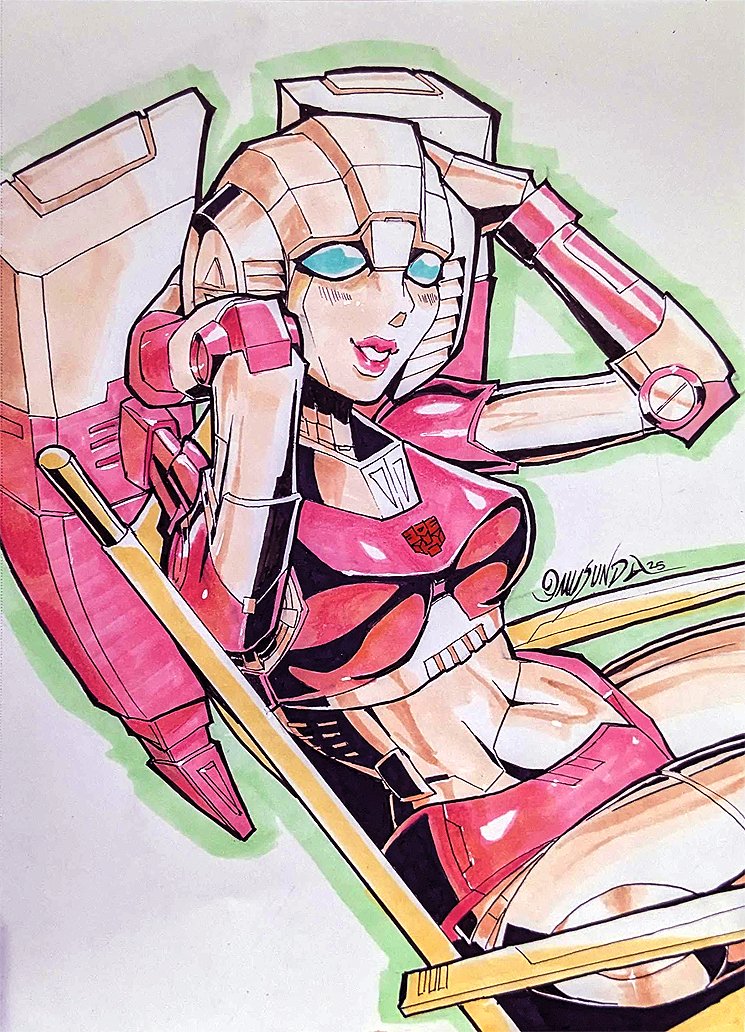 1girl, arcee, autobot, blue_eyes, helmet, humanoid_robot, insignia, metal_skin, omusunda, pink_lips, robot, robot_girl, science_fiction, sitting, solo, transformers, transformers:_generation_1, trunchbull