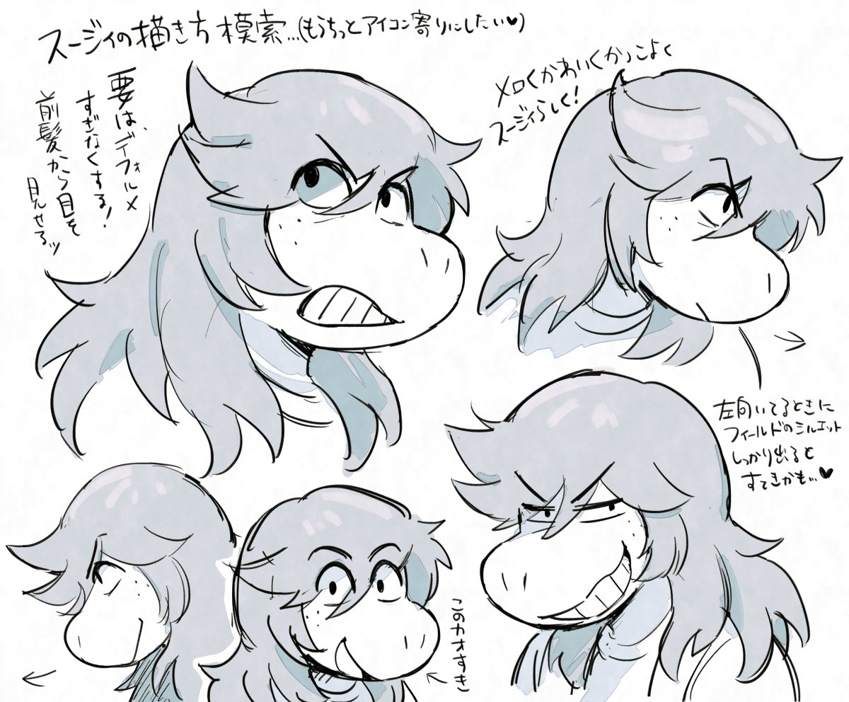 1girl, arrow_(symbol), commentary_request, deltarune, evil_grin, evil_smile, freckles, furry