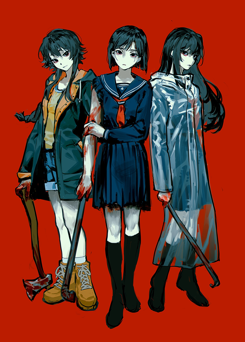 absurdres, adashino_adami, bandages, blood, blood_on_bandages, braid, brown_cloak, chinese_commentary