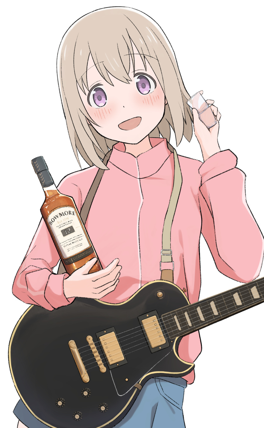 1girl, absurdres, ariita-san, blush, bocchi_the_rock!, bottle, commentary_request, cosplay