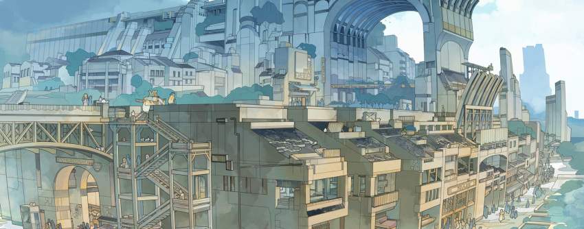 arch, building, city, cityscape, highres, izumi_luna_(akitsu_taira), original, scenery