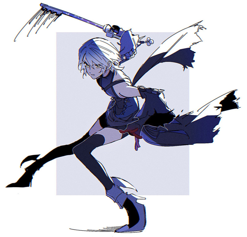 1girl, anti-aqua_(kingdom_hearts), aqua_(kingdom_hearts), aqua_hair, attakaimizu7619, colored_extremities, commentary, dark_persona